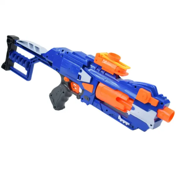 Soft Bullet Gun: Mitralieră electrică cu gloanțe de burete și cartușe 55cm imaginea 3
