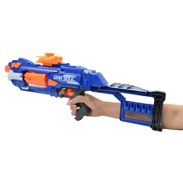 Soft Bullet Gun: Mitralieră electrică cu gloanțe de burete și cartușe 55cm imaginea 5