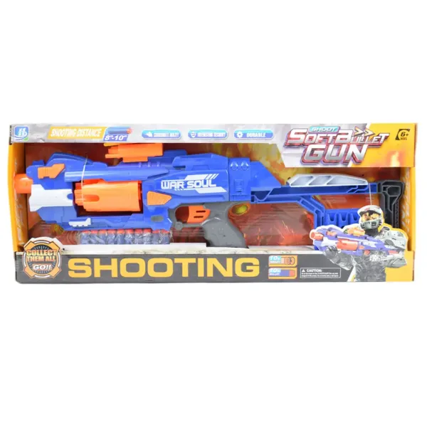 Soft Bullet Gun: Mitralieră electrică cu gloanțe de burete și cartușe 55cm imaginea 7