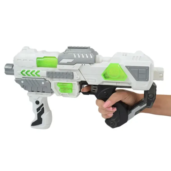 Space Series: Armă de spațiu alb cu suport, lumină și sunet 40cm imaginea 4