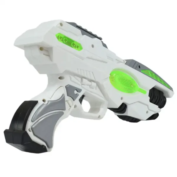 Space Series: Armă spațială de culoare verde și alb cu lumină și sunet 25cm imaginea 2