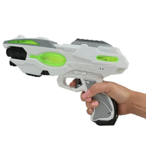 Space Series: Armă spațială de culoare verde și alb cu lumină și sunet 25cm imaginea 3