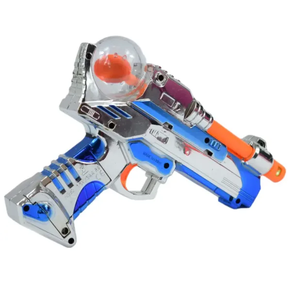 Space Warrior: Pistol spațial electric cromat cu lumină și sunet 24cm imaginea 3