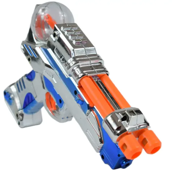 Space Warrior: Pistol spațial electric cromat cu lumină și sunet 24cm imaginea 4