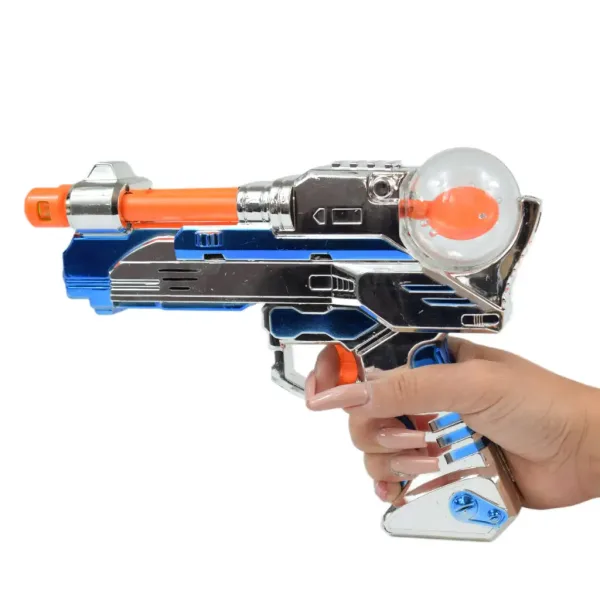 Space Warrior: Pistol spațial electric cromat cu lumină și sunet 24cm imaginea 5