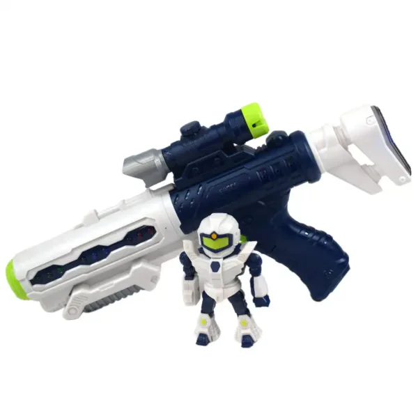 Space Weapon: Armă spațială proiector cu figurină robot, lumina si sunet 34cm imaginea 2