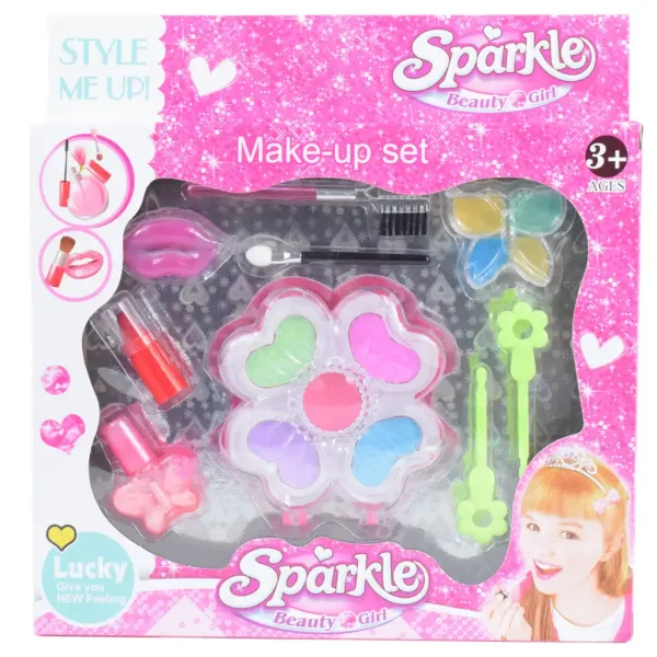 Sparkle Beauty Girl: Set de machiaj cu luciu de buze și paletă de farduri imaginea 5