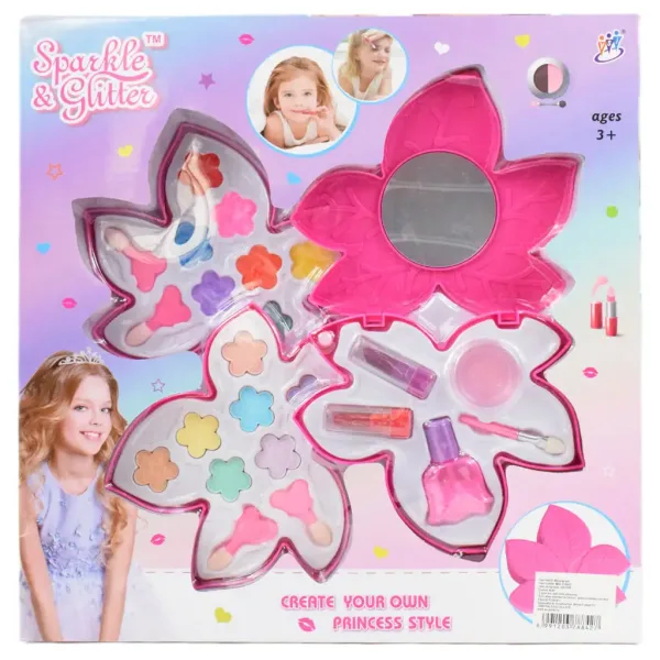 Sparkle & Glitter: Set de machiaj în trei niveluri în formă de frunză cu oglindă imaginea 7