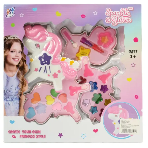 Sparkle & Glitter: Set de palete de machiaj cu trei niveluri Unicorn imaginea 6
