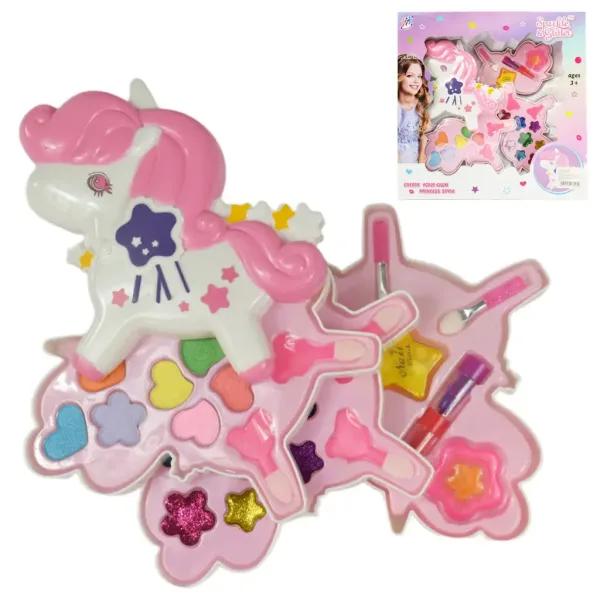 Sparkle & Glitter: Set de palete de machiaj cu trei niveluri Unicorn imaginea 1