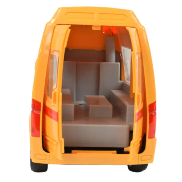 Special Car: Mașină de curierat rapid galben cu lumină și sunet, funcție pull-back 24cm imaginea 4