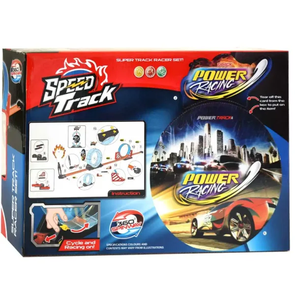 Speed Track 20 bucăți pistă de curse cu buclă și mașină retractabilă 1/64 imaginea 2