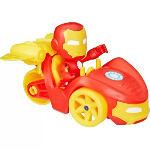Spider-Man: Póki și prietenii săi minunați - Figurina de acțiune Iron Man cu vehicul - Hasbro imaginea 2