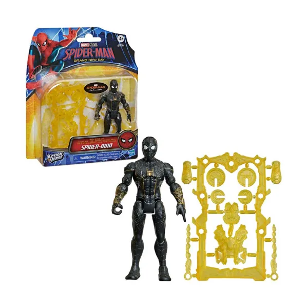 Spider-Man Zi Nouă: Figurina Spider-Man negru-aurie cu accesorii 11cm – Hasbro imaginea 2