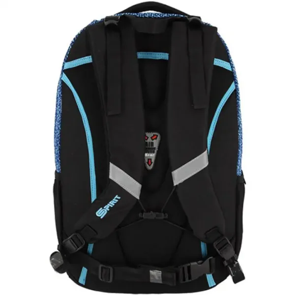 Spirit: Campus ghiozdan rotunjit negru si albastru, rucsac 46x33x22cm imaginea 2