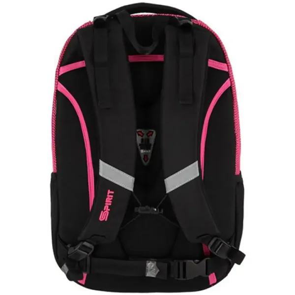Spirit: Campus ghiozdan rotunjit negru si roz, rucsac 46x33x22cm imaginea 2