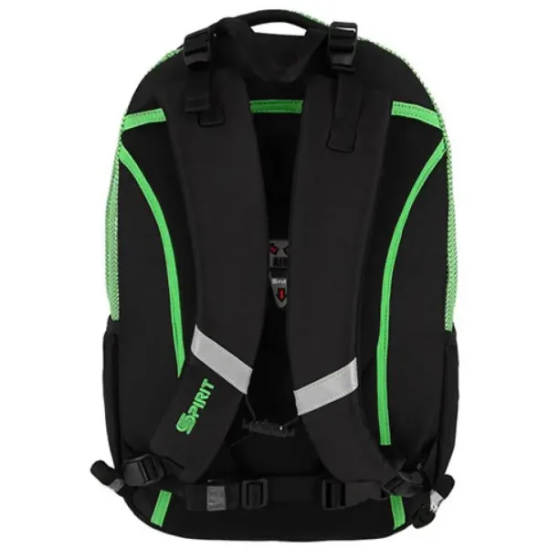 Spirit: Campus ghiozdan rotunjit negru si verde, rucsac 46x33x22cm imaginea 2