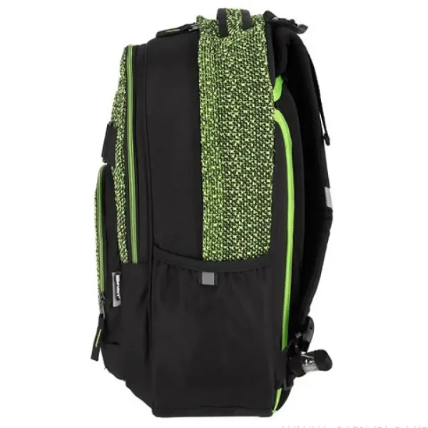 Spirit: Campus ghiozdan rotunjit verde-negru, rucsac 46x32x19cm imaginea 2