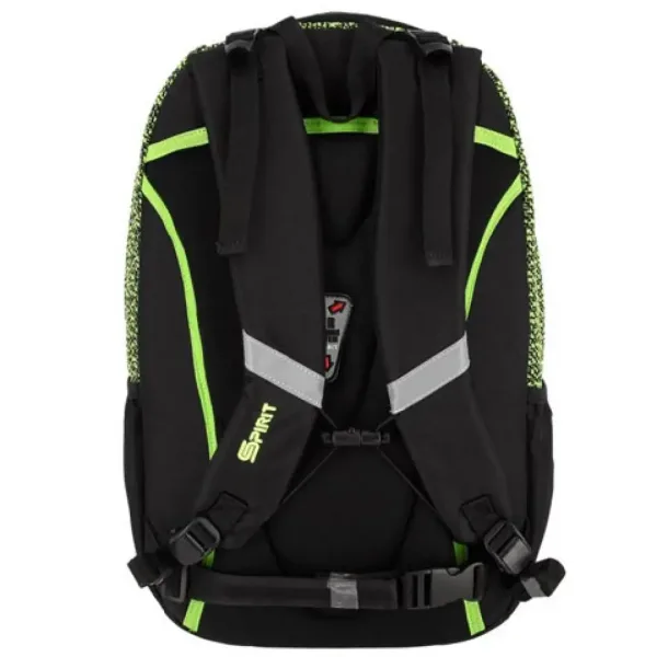 Spirit: Campus ghiozdan rotunjit verde-negru, rucsac 46x32x19cm imaginea 3