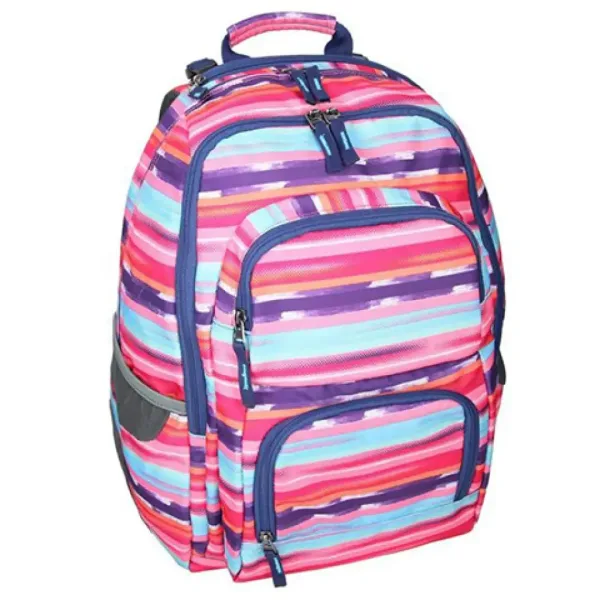 Spirit: E-Bag ghiozdan rotunjit cu dungi colorate, rucsac 46x34x22cm imaginea 1