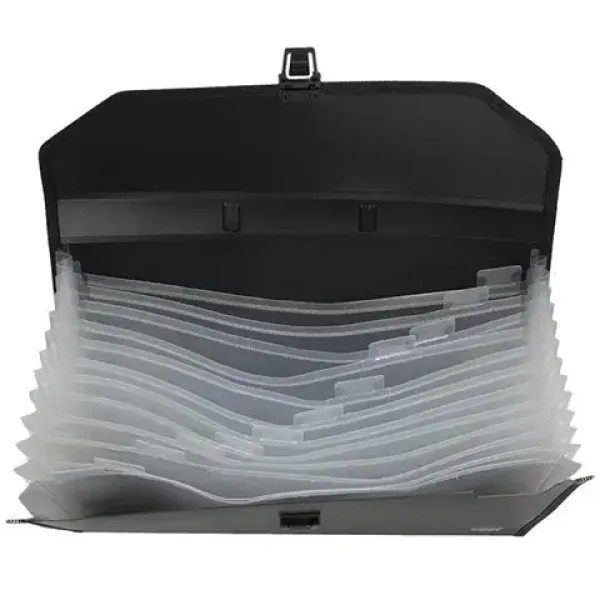 Spirit: geantă transportabilă pentru documente 12 compartimente culoarea neagră mărimea A4 - TipTop Office imaginea 2