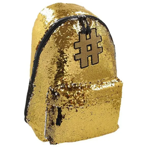 Spirit: Hashtag Gold glitter ghiozdan, rucsac 41x32x21cm imaginea 1