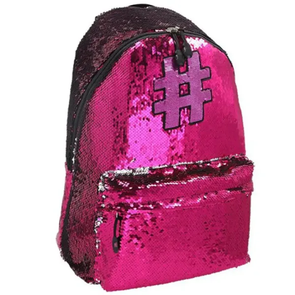Spirit: Hashtag Pink ghiozdan rucsac cu paiete, roz, 41x32x21cm imaginea 1