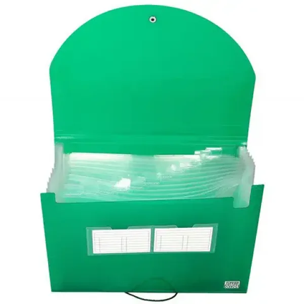 Spirit: mapă pentru documente A4 cu 12 compartimente verde transparent imaginea 2