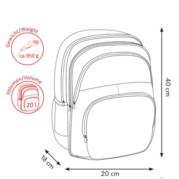 Spirit: Model fotbal culoarea albastră rucsac ergonomic imaginea 4