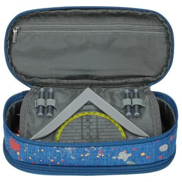 Spirit: Penar oval cu buline vopsea model denim albastru 23x10cm imaginea 2
