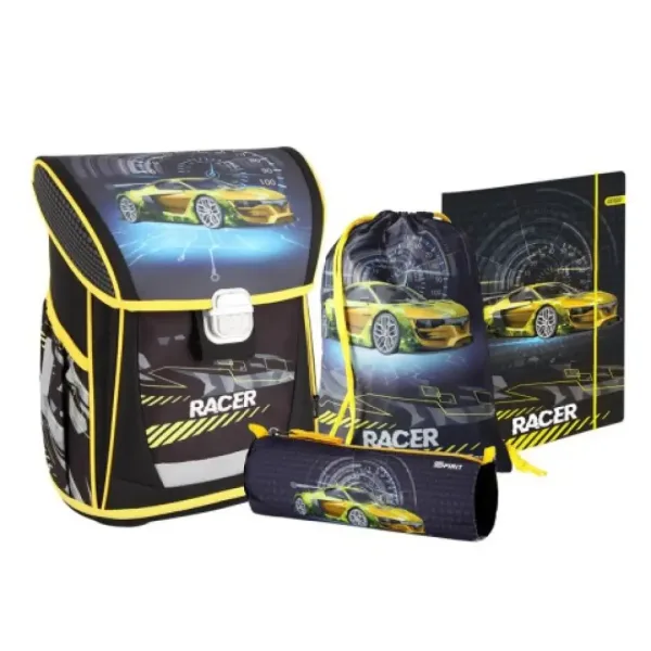 Spirit: Racer 4 bucăți Cool ergonomic set rucsac pentru școală imaginea 6