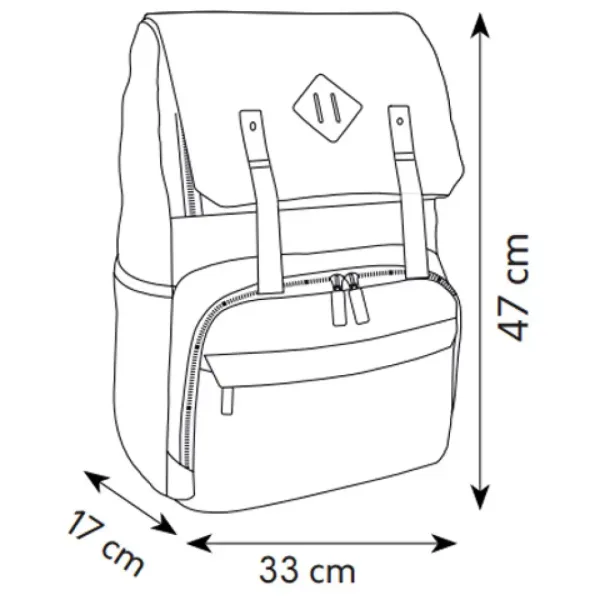 Spirit: Rucsac de culoare purpurie cu bretele albe 47x33x17cm imaginea 4