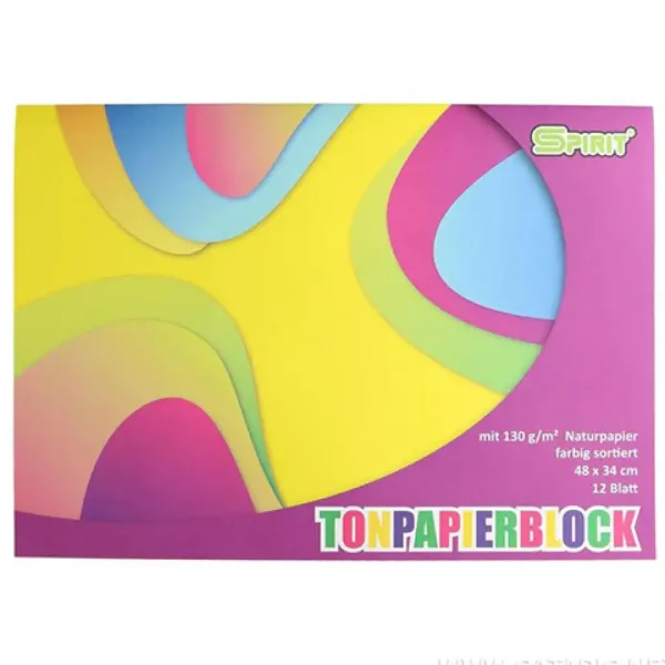 Spirit: set hârtie colaj 130g cu foi colorate pachet de 12 bucăți imaginea 1
