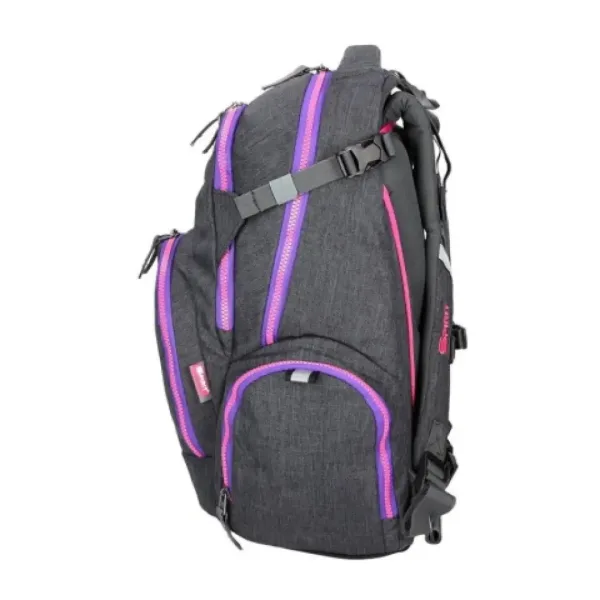 Spirit: Stinger ghiozdan rucsac ergonomic premium gri închis-mov 26x32x44cm imaginea 3