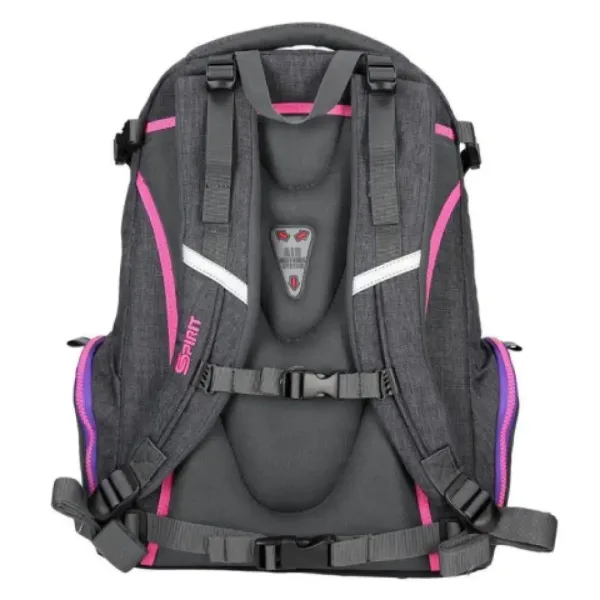 Spirit: Stinger ghiozdan rucsac ergonomic premium gri închis-mov 26x32x44cm imaginea 4