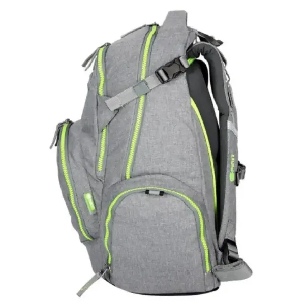 Spirit: Stinger gri argintiu premium ergonomic rucsac, ghiozdan imaginea 3