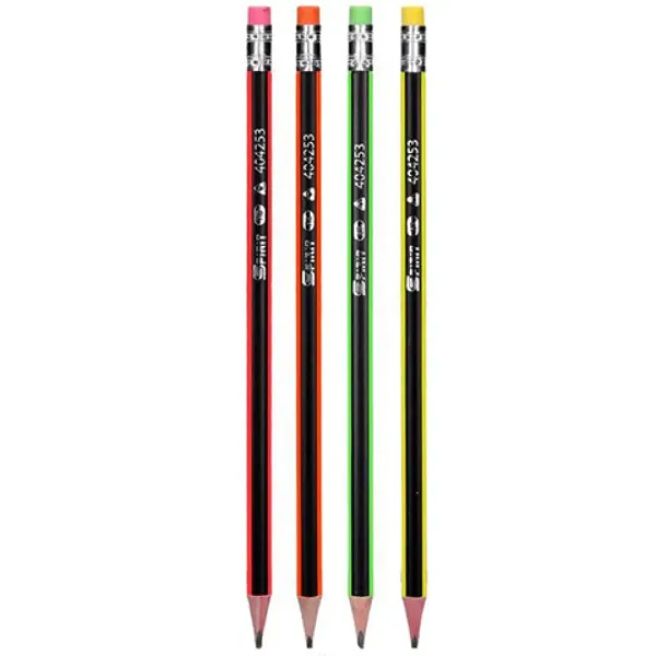 Spirit: Triunghi HB neon craion grafit cu radieră mai multe culori 1bc imaginea 2