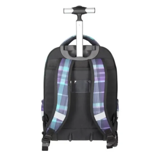 Spirit: Trolley ghiozdan mov în carouri, cu roți imaginea 4