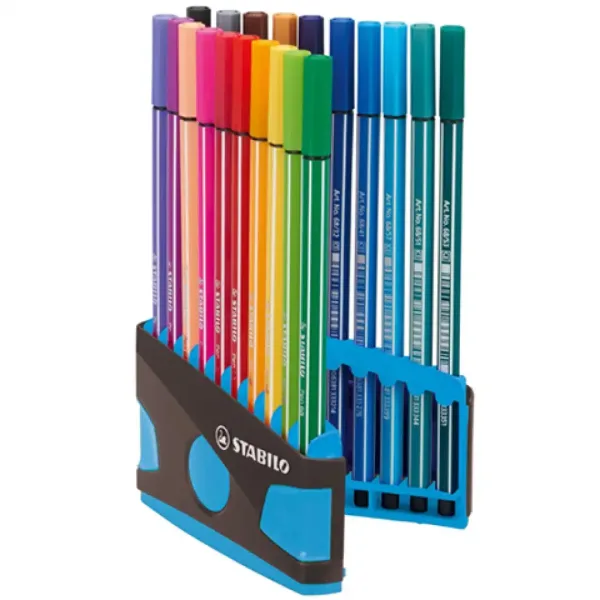 Stabilo: Pen 68 ColorParade set 20 bucăți în suport care deschide culoarea albastru deschis imaginea 2