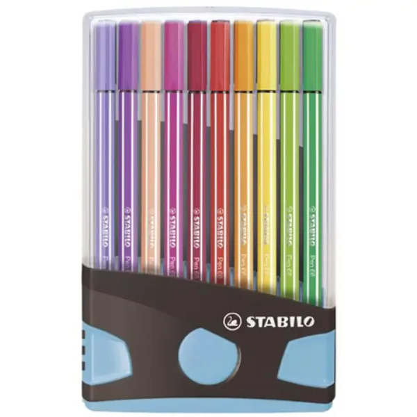 Stabilo: Pen 68 ColorParade set 20 bucăți în suport care deschide culoarea albastru deschis imaginea 1
