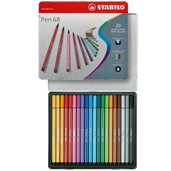 Stabilo: Pen 68 în cutie metal set marker 20 bucăți imaginea 2