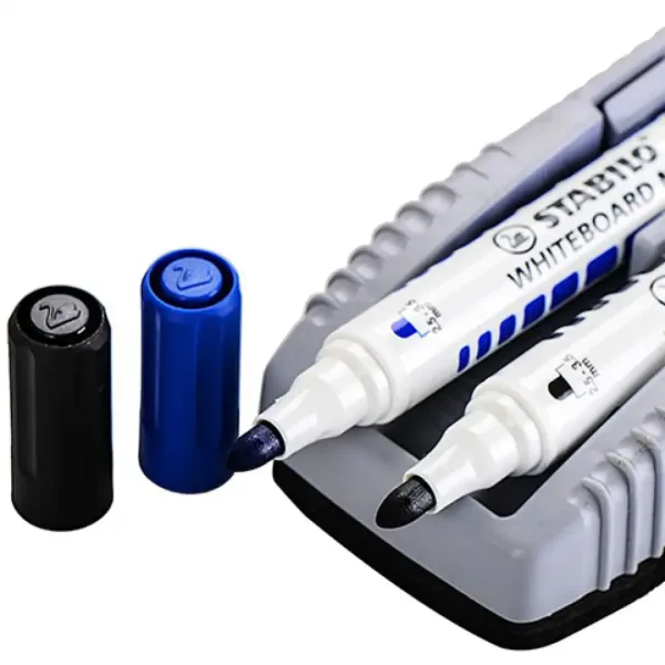 Stabilo: Plan WhiteBoard marker albastru și negru + burete imaginea 3
