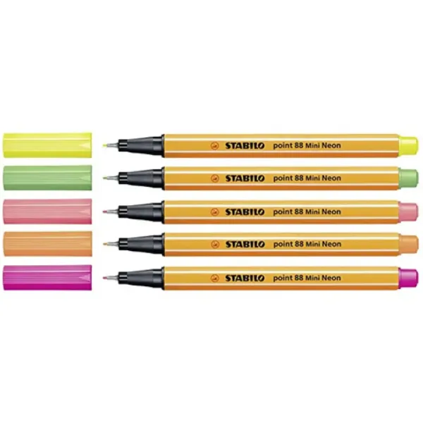 Stabilo: Point 88 Mini neon set 5 bucăți imaginea 2