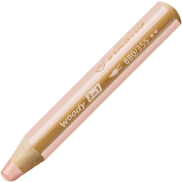 Stabilo Woody 3in1 creion colorat culoarea roz deschis imaginea 1
