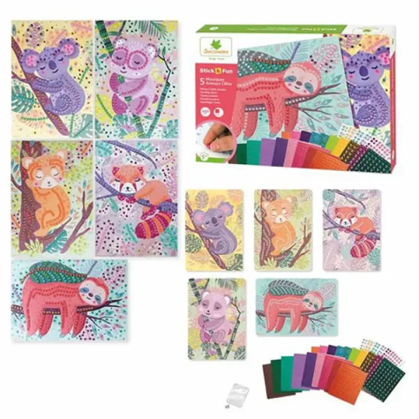 Stick'N Fun set de făcut poză mozaic - Animale de îmbrățișat imaginea 2