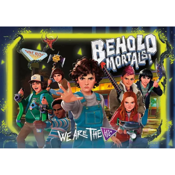 Stranger Things Luptă împotriva monștrilor puzzle de 180 de piese cu autocolant – Clementoni imaginea 2