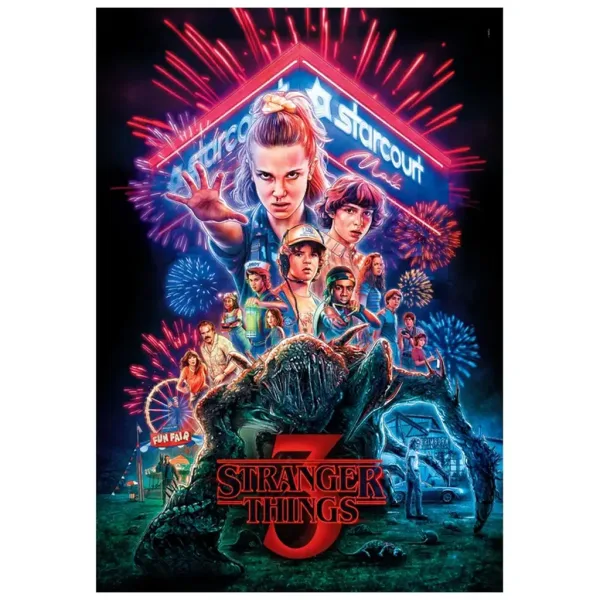 Stranger Things Sezonul 3 Puzzle de 1000 de piese cu poster - Clementoni imaginea 2