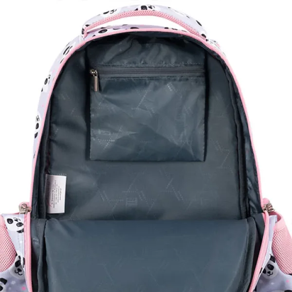 St.Right Grey Panda imprimeu panda roz-gri trei compartimente rucsac, ghiozdan 39x27x17cm imaginea 5