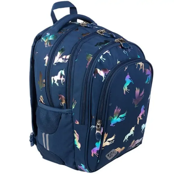 St.Right Holo Unicorns ghiozdan rucsac cu patru compartimente 43x32x21cm imaginea 1