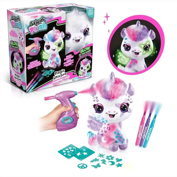Style4Ever Set de pluș colorabil unicorn care luminează în întuneric imaginea 2